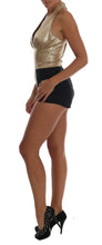 Gold Silk Stretch Romper Body Dolce & Gabbana