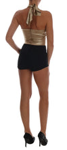 Gold Silk Stretch Romper Body Dolce & Gabbana