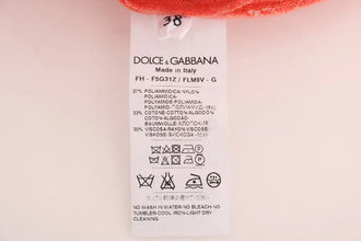 Orange Crystal Buttons Floral Lace Blouse Dolce & Gabbana