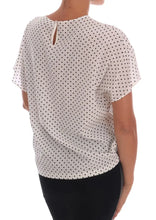White Polka Dotted Silk T-shirt Top Dolce & Gabbana