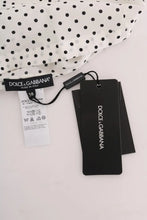 White Polka Dotted Silk T-shirt Top Dolce & Gabbana