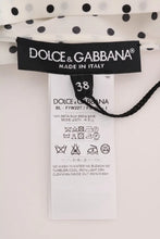 White Polka Dotted Silk T-shirt Top Dolce & Gabbana