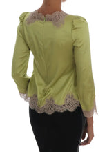 Green Silk Stretch Blouse Top Dolce & Gabbana