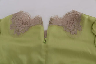 Green Silk Stretch Blouse Top Dolce & Gabbana