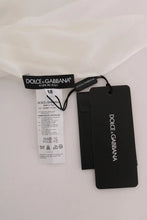 White Daisy Applique Silk Shirt Dolce & Gabbana