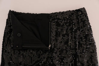 Black Sequined Fashion Shorts Dolce & Gabbana