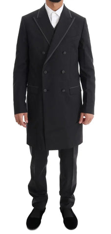 Gray Wool Stretch 3 Piece Two Button Suit Dolce & Gabbana