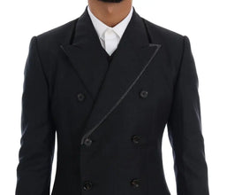 Gray Wool Double Breasted 3 Piece Suit Dolce & Gabbana