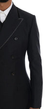 Gray Wool Double Breasted 3 Piece Suit Dolce & Gabbana