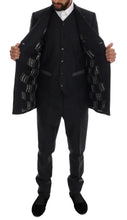 Gray Wool Double Breasted 3 Piece Suit Dolce & Gabbana