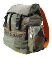 Dolce & Gabbana Military Green Patchwork Rucksack Backpack Bag