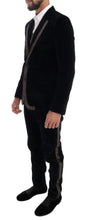 Blue Velvet Two Button Slim 3 Piece Suit Dolce & Gabbana