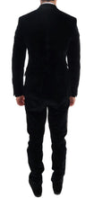 Blue Velvet Two Button Slim 3 Piece Suit Dolce & Gabbana