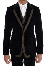 Blue Velvet Two Button Slim 3 Piece Suit Dolce & Gabbana