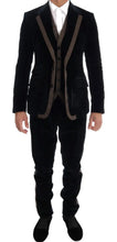Blue Velvet Two Button Slim 3 Piece Suit Dolce & Gabbana