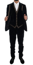 Blue Velvet Two Button Slim 3 Piece Suit Dolce & Gabbana