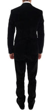 Black Velvet Slim Double Breasted Suit Dolce & Gabbana