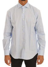 Light Blue Cotton Slim Fit Dress Shirt Cavalli