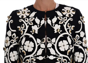 Black Baroque Floral Crystal Jacket Dolce & Gabbana