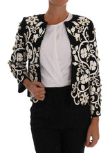 Black Baroque Floral Crystal Jacket Dolce & Gabbana