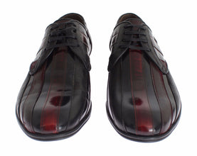 Black Bordeaux Leather Dress Formal Shoes Dolce & Gabbana