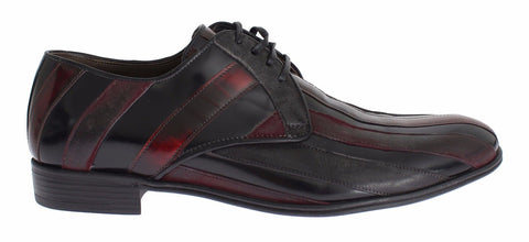 Black Bordeaux Leather Dress Formal Shoes Dolce & Gabbana