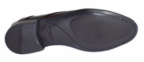 Black Bordeaux Leather Dress Formal Shoes Dolce & Gabbana