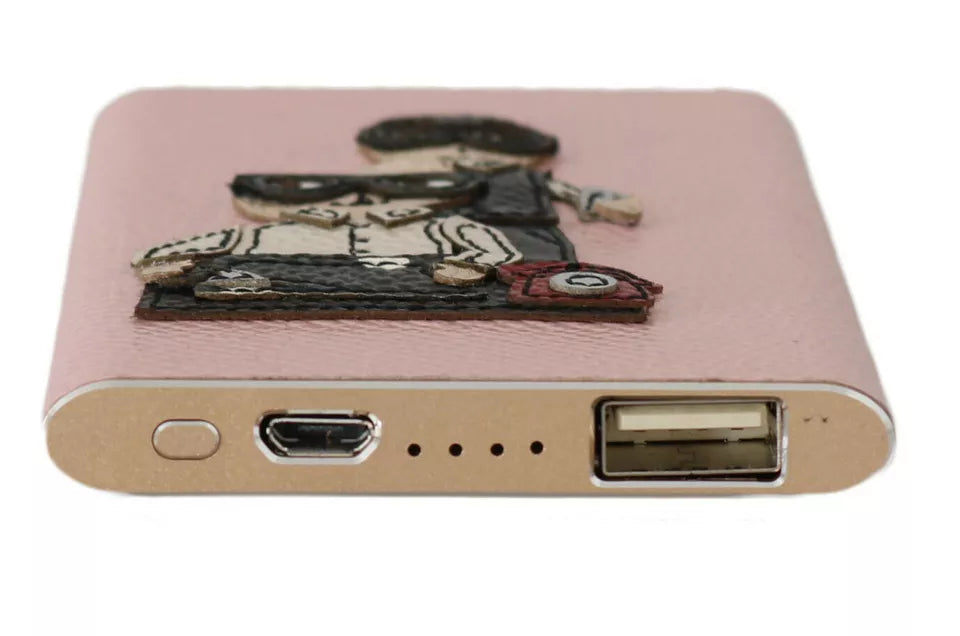 Charger USB Pink Leather #DGFAMILY Power Bank Dolce & Gabbana