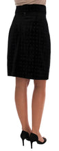 Dark Green Baroque Velvet Pencil Skirt Dolce & Gabbana