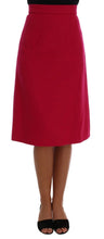 Pink Wool Knee Long A-Line Skirt Dolce & Gabbana