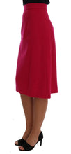 Pink Wool Knee Long A-Line Skirt Dolce & Gabbana