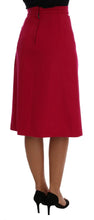 Pink Wool Knee Long A-Line Skirt Dolce & Gabbana