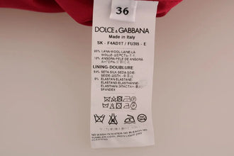 Pink Wool Knee Long A-Line Skirt Dolce & Gabbana