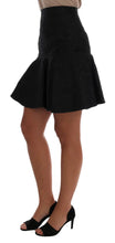 Black Floral Jacquard Silk A-Line Skirt Dolce & Gabbana