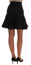 Black Floral Jacquard Silk A-Line Skirt Dolce & Gabbana