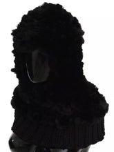 Dolce & Gabbana Black Silver Fox Fur Cashmere Hooded Scarf