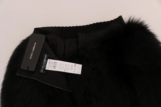 Black Lamb Fox Fur Mini Hot Pants Dolce & Gabbana