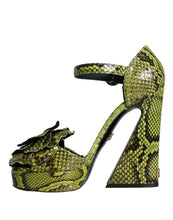 Dolce & Gabbana Green Exotic Leather Ankle Strap Heels Sandals Shoes