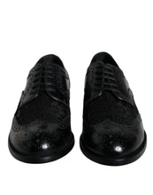 Dolce & Gabbana Black Leather Floral Lace Dress Formal Shoes