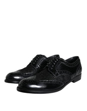 Dolce & Gabbana Black Leather Floral Lace Dress Formal Shoes