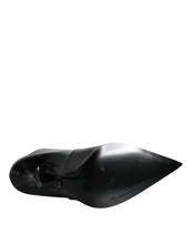 Dolce & Gabbana Black Patent Leather Pointed Ankle Boots Shoes