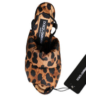 Dolce & Gabbana Brown Leopard Keira Slingback Sandals Shoes