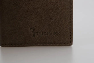 Brown Leather Bifold Wallet Billionaire Italian Couture