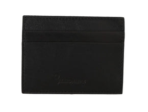 Black Leather Cardholder Wallet Billionaire Italian Couture