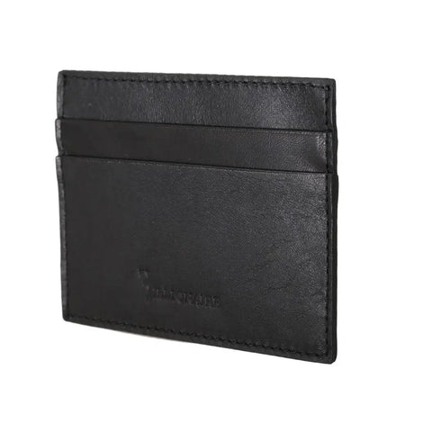 Black Leather Cardholder Wallet Billionaire Italian Couture