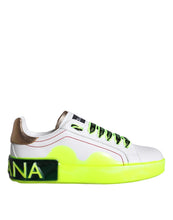 Dolce & Gabbana White Leather Portofino Low Top Sneakers Shoes