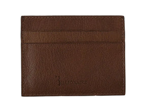 Brown Leather Cardholder Wallet Billionaire Italian Couture