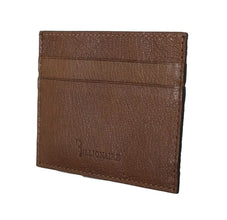 Brown Leather Cardholder Wallet Billionaire Italian Couture