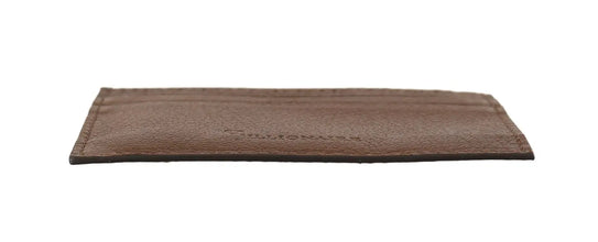 Brown Leather Cardholder Wallet Billionaire Italian Couture