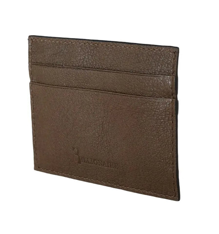 Brown Leather Cardholder Wallet Billionaire Italian Couture